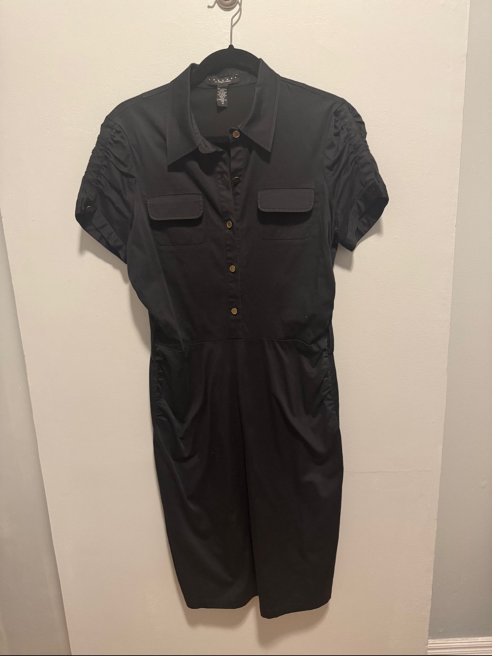 Laundry By Shelli Segal Black Midi Shirt Dress